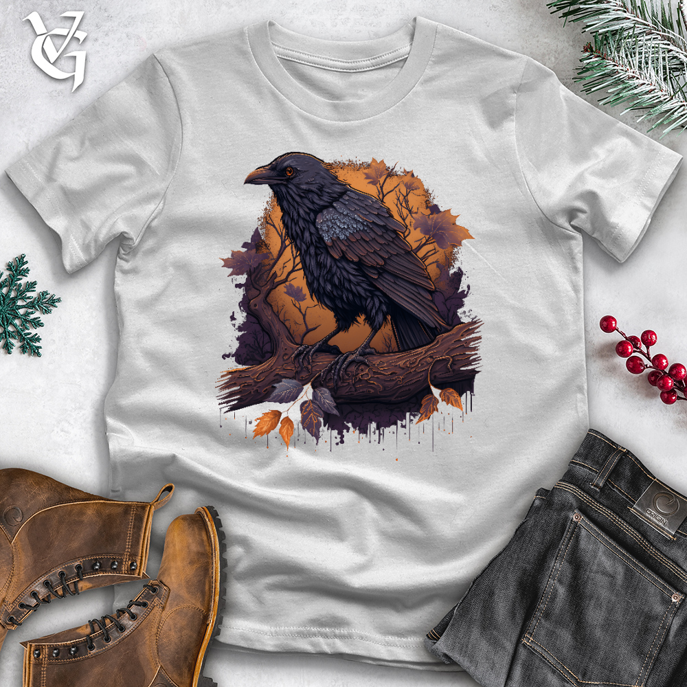 Viking Goods Autumnscape Raven Cotton Tee Solid Athletic Grey / L