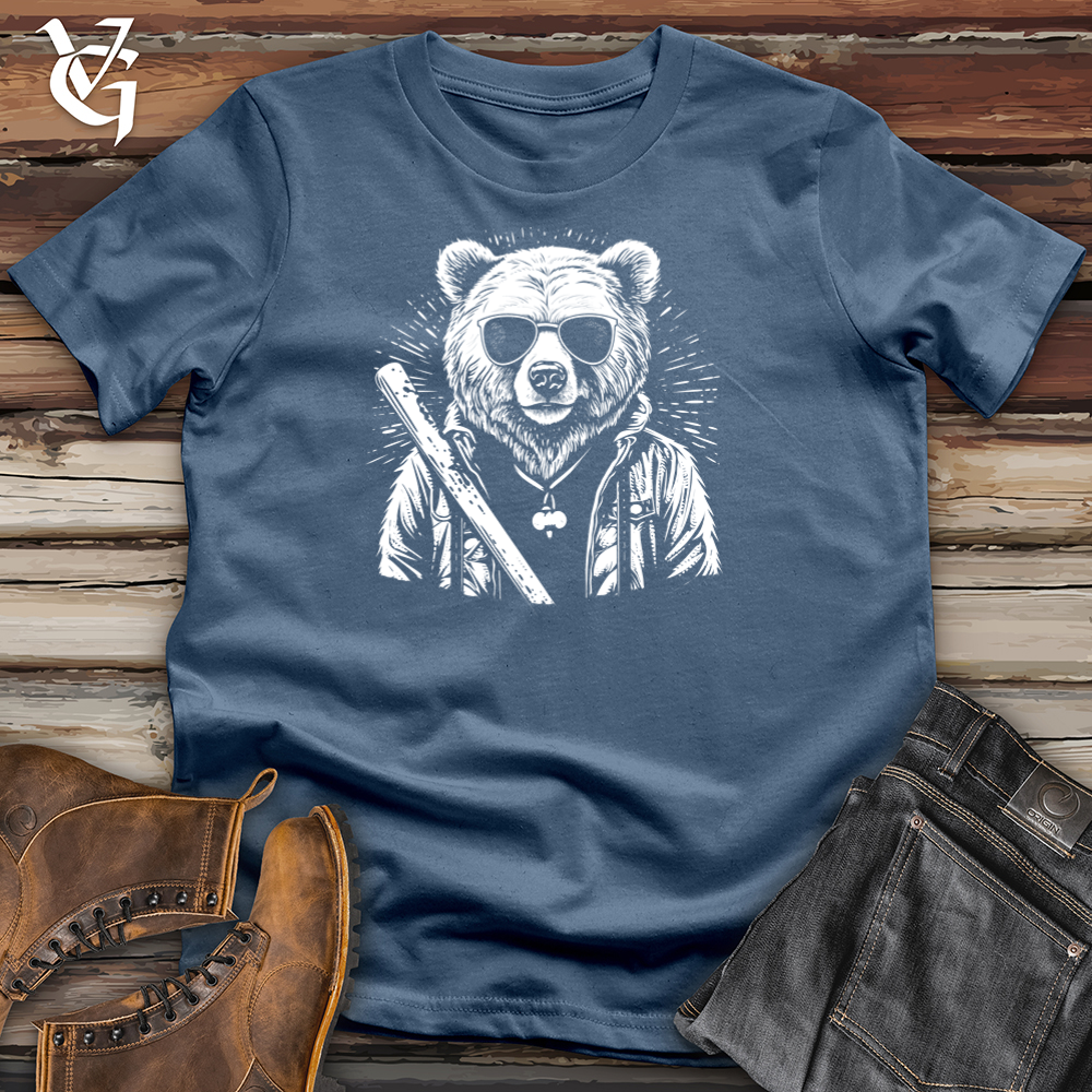 Viking Goods Artistic Bear Shade Cotton Tee Steel Blue / L