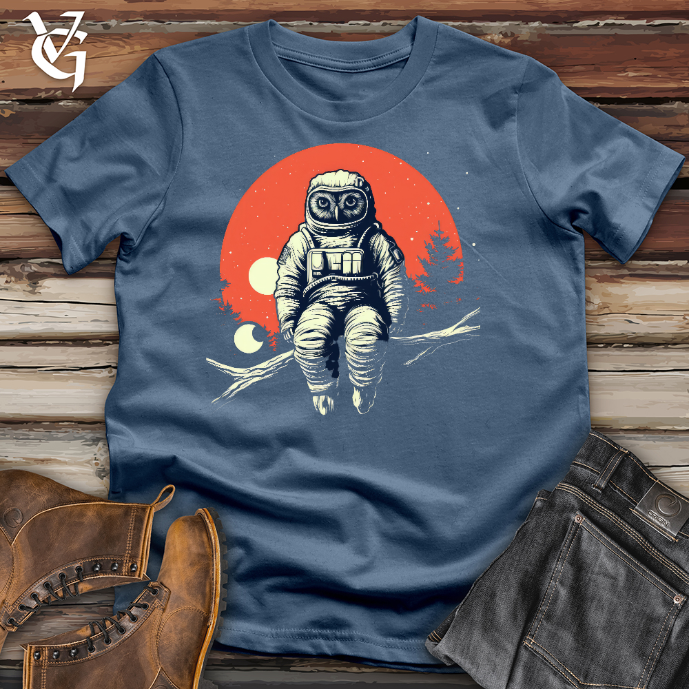 Viking Goods Astronaut Owl Cotton Tee Steel Blue / L