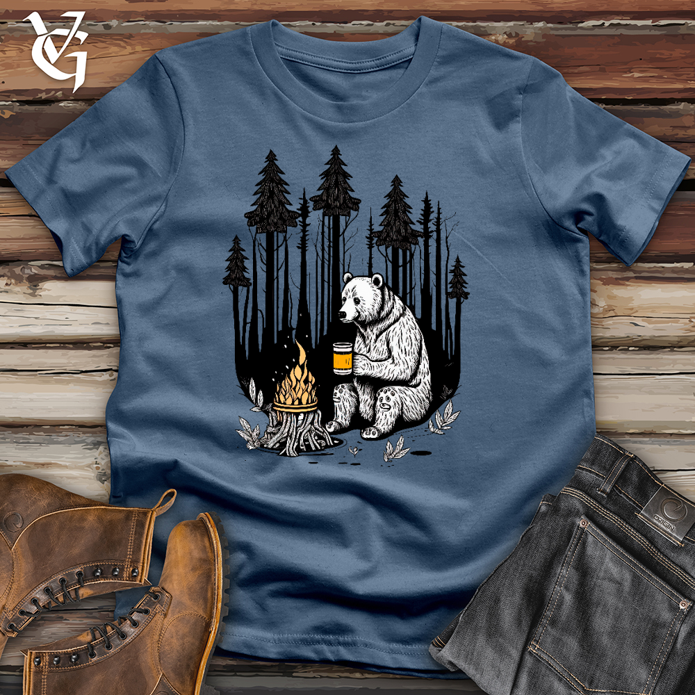 Viking Goods Bear Happy Hour Cotton Tee Steel Blue / L