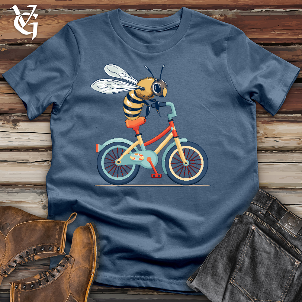 Viking Goods Bee Biker Cotton Tee Steel Blue / L