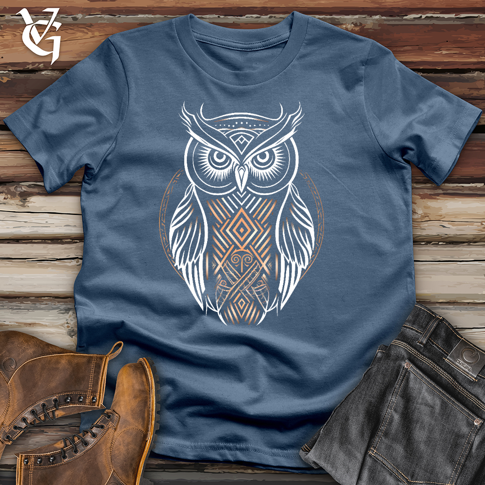 Viking Goods Curious Owl Cotton Tee Steel Blue / L
