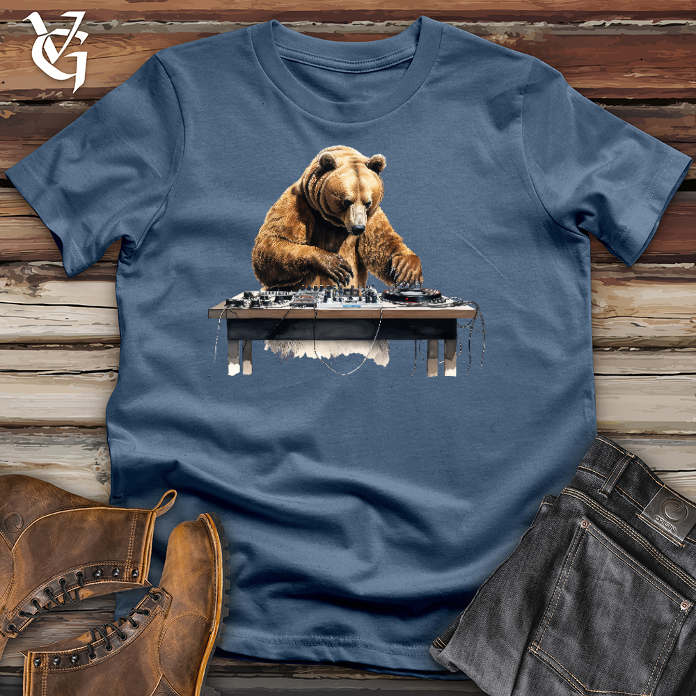 Viking Goods Dj Grizzly Bear Cotton Tee Steel Blue / L