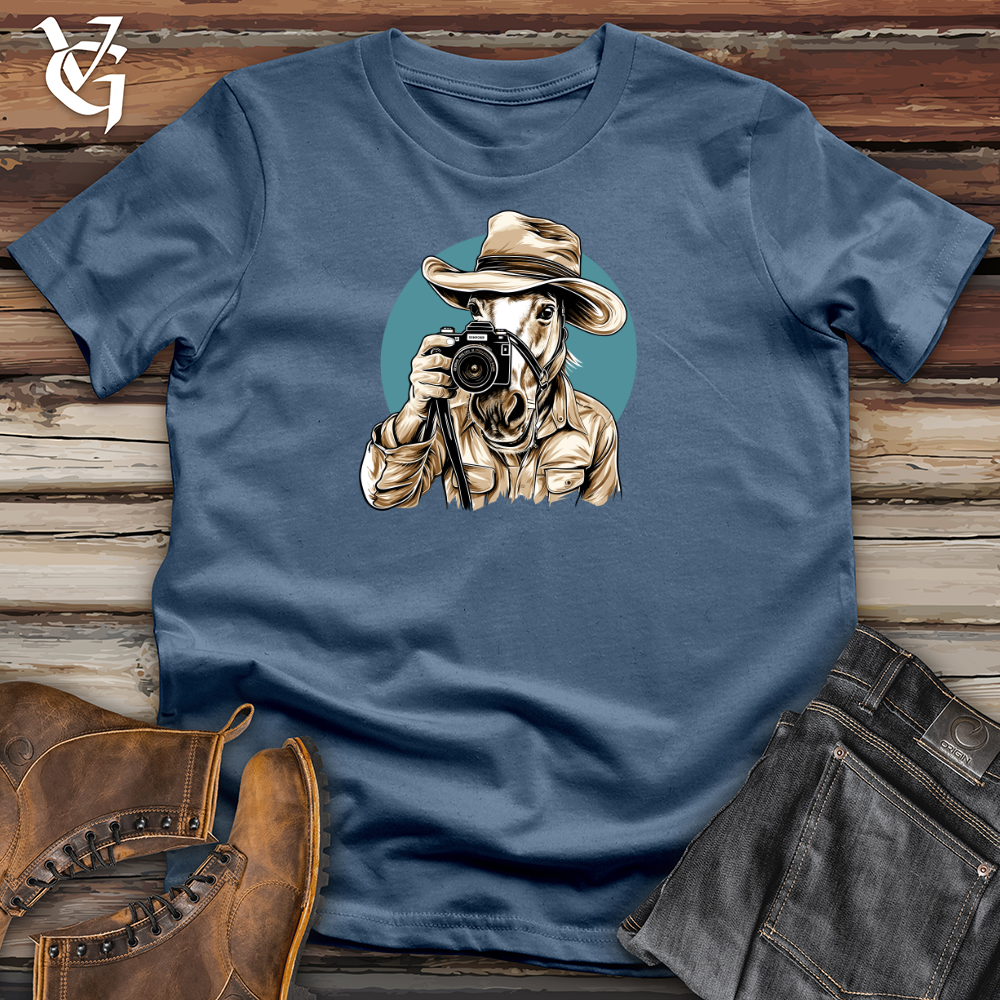 Viking Goods Equine Shutterbug Lens Cotton Tee Steel Blue / L