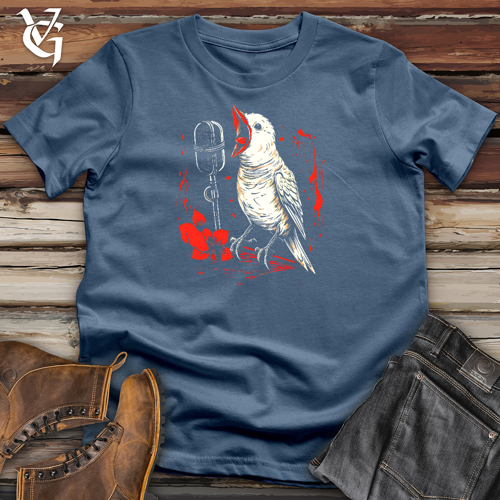 Viking Goods Featuring a Bird Cotton Tee Steel Blue / L