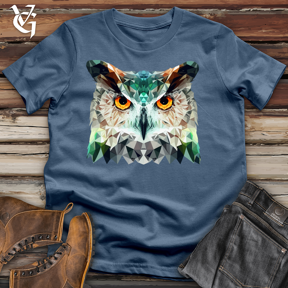 Viking Goods Geometric Owl Head Cotton Tee Steel Blue / L