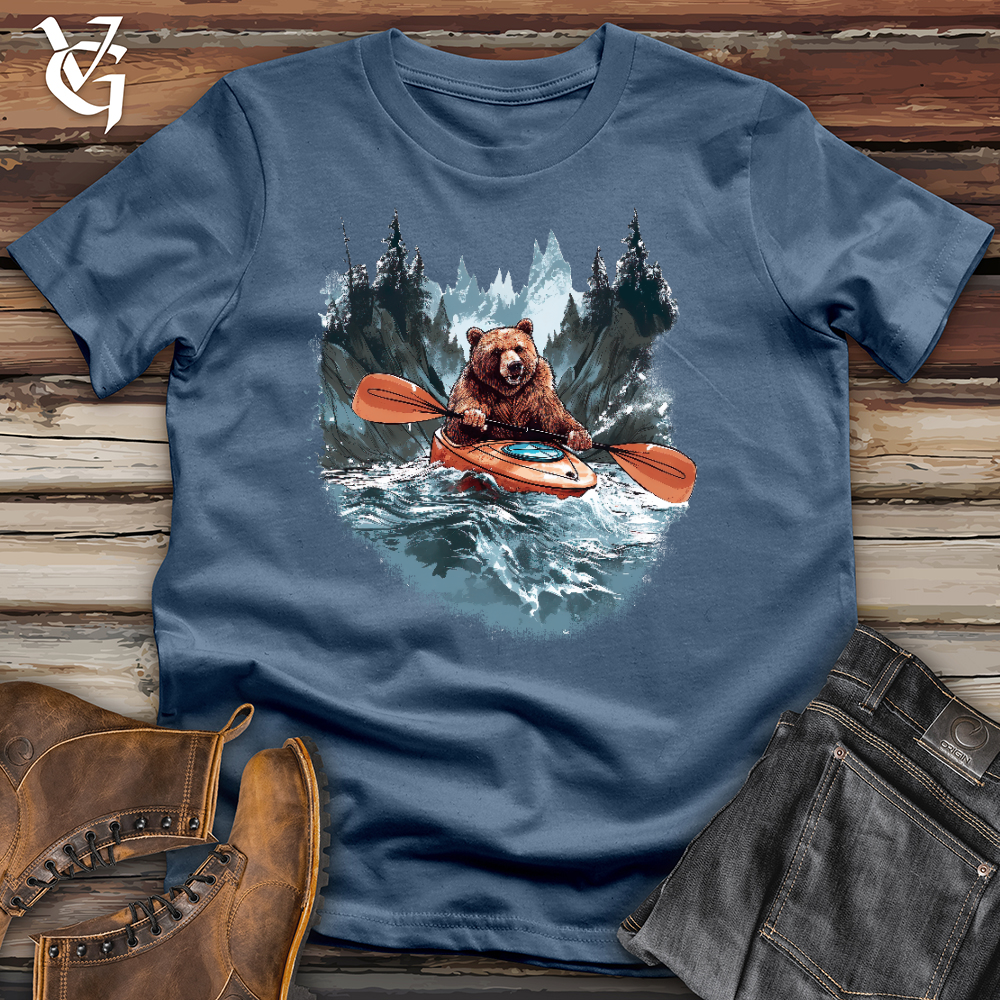 Viking Goods Kayaking Bear Cotton Tee Steel Blue / L