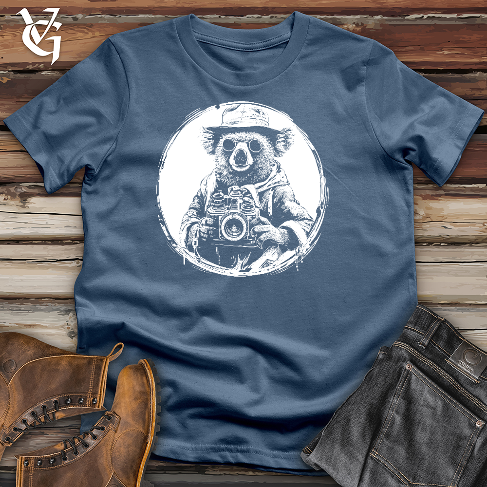 Viking Goods Koala With Camera Cotton Tee Steel Blue / L