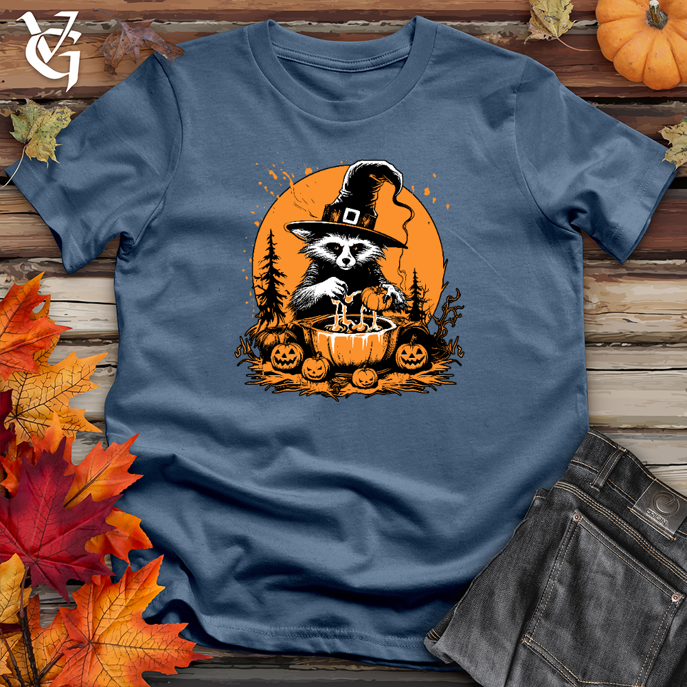 Viking Goods Mystic Cauldron Raccoon Cotton Tee Steel Blue / L