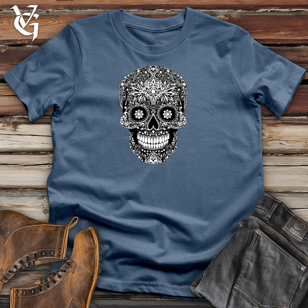 Viking Goods Mystic Mandala Skull Cotton Tee Steel Blue / L