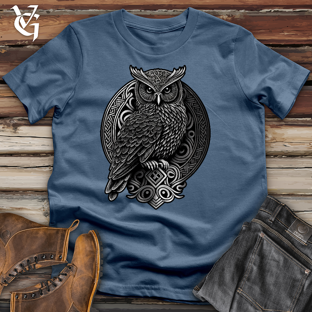 Viking Goods Ominous Owl Cotton Tee Steel Blue / L