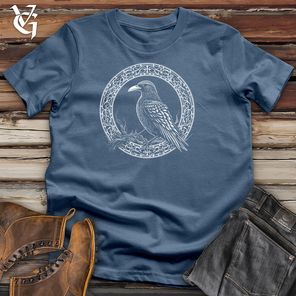 Viking Goods Raven Gothic Elegance Cotton Tee Steel Blue / L