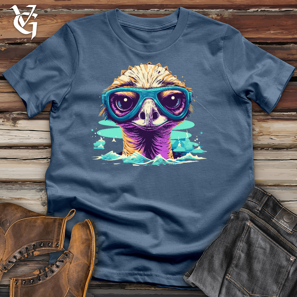 Viking Goods Swimming Ostrich Cotton Tee Steel Blue / L