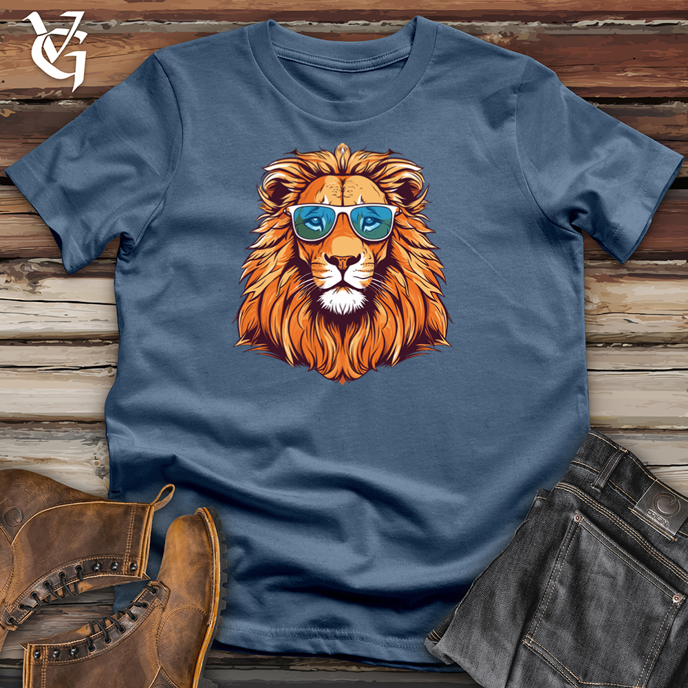 Viking Goods Zenned-out Lion Cotton Tee Steel Blue / L