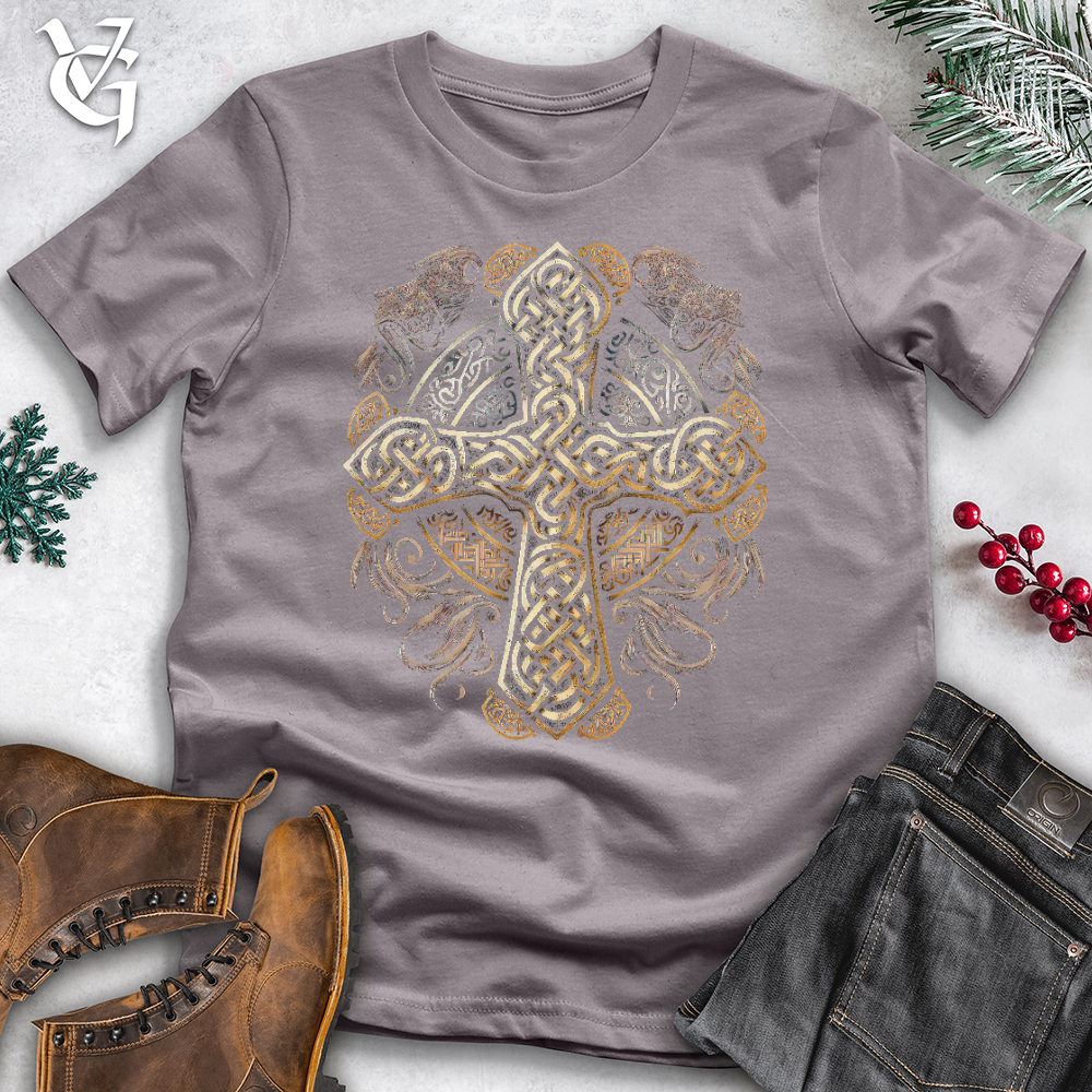 Viking Goods Ancient Celtic Cross Cotton Tee Storm / L