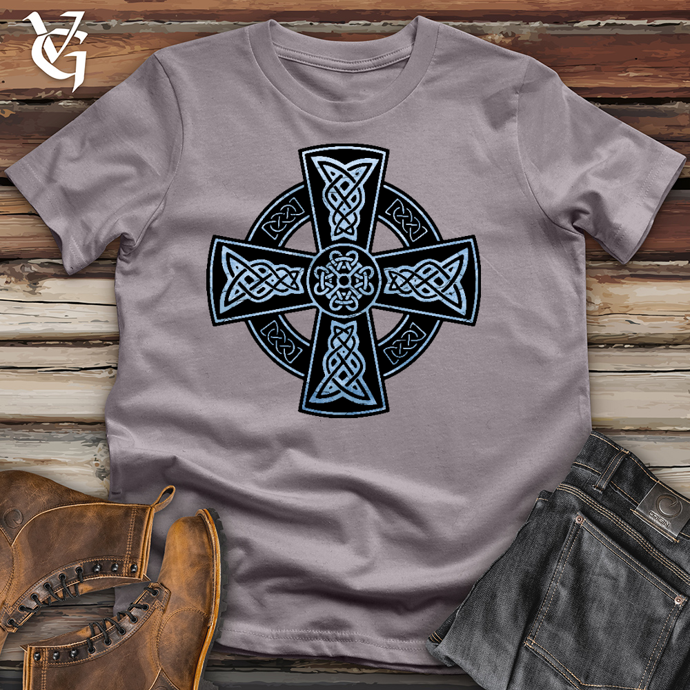 Viking Goods Icy Celtic Cross Cotton Tee Storm / L