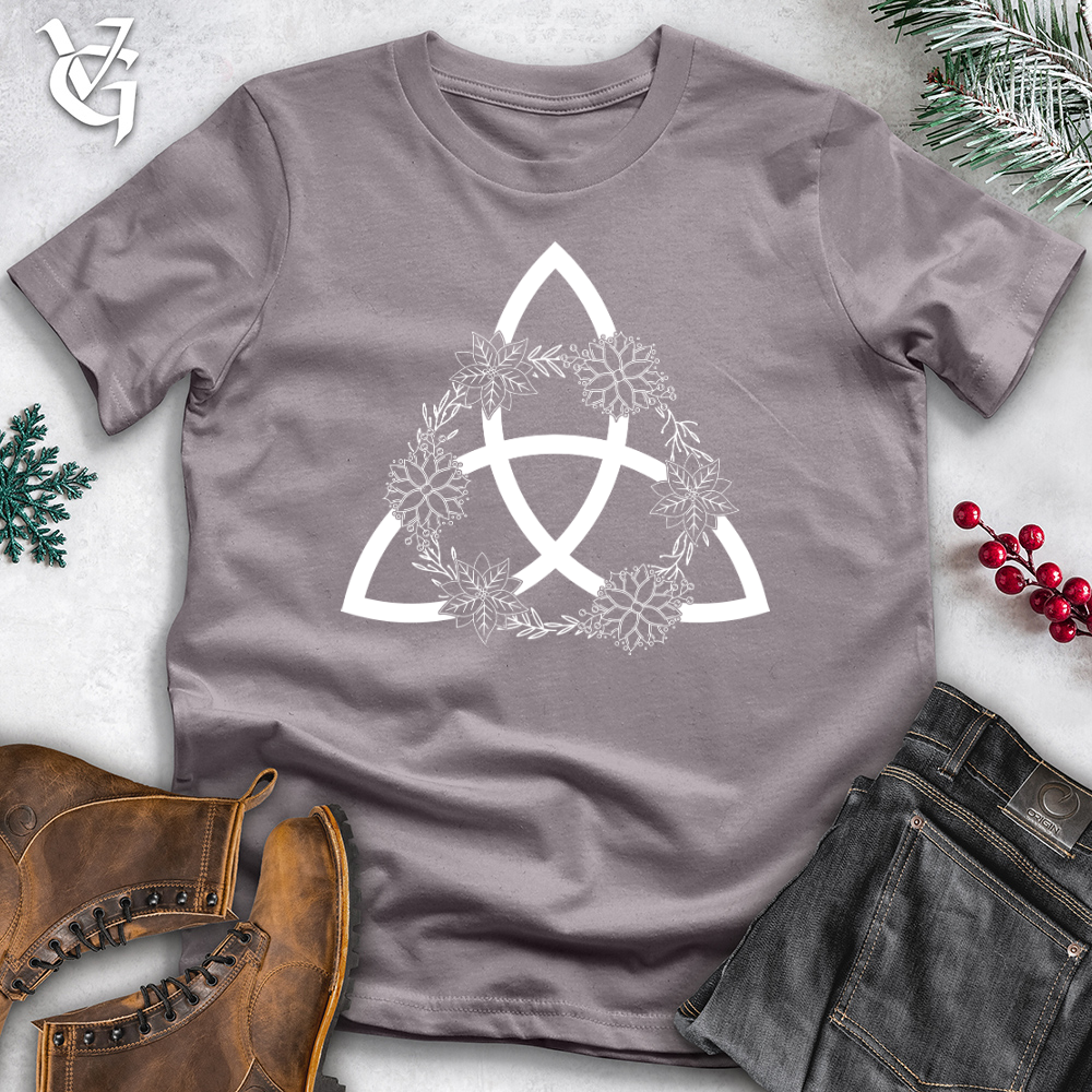 Viking Goods Trinity Wreath White Cotton Tee Storm / L