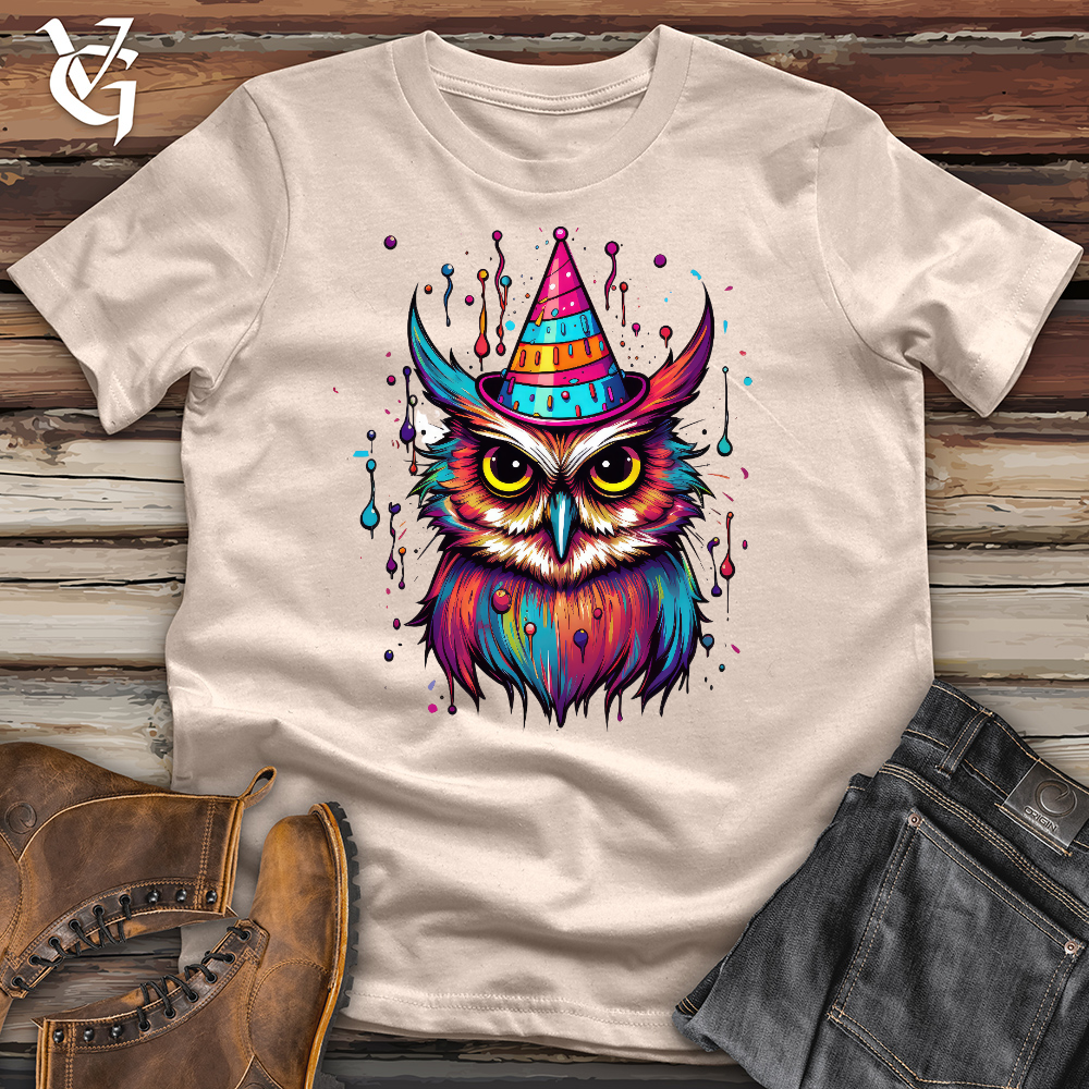 Viking Goods Birthday Party Owl Cotton Tee Tan / L