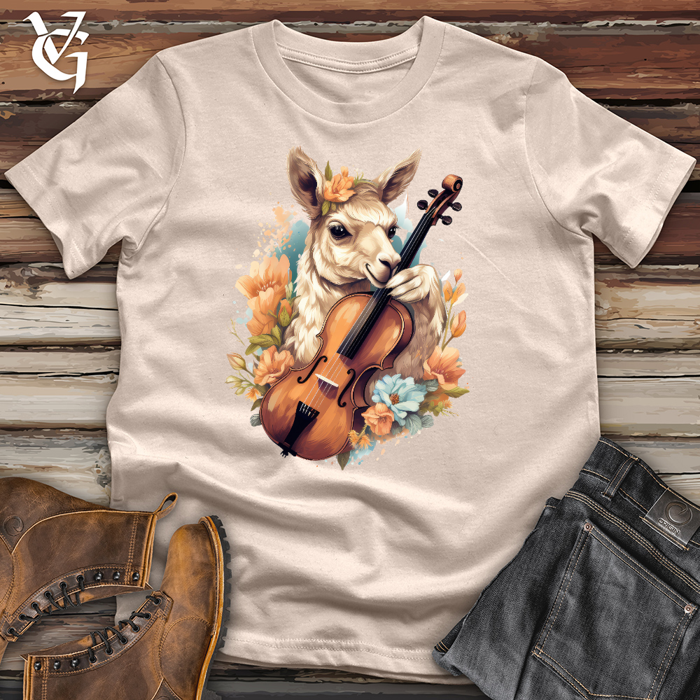 Viking Goods Llama Violinist Cotton Tee Tan / L