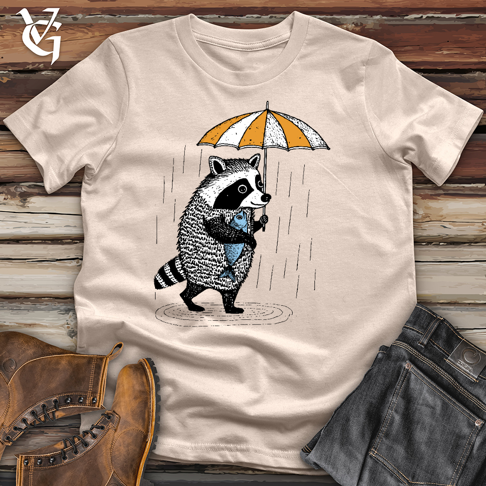 Viking Goods Raccoon In The Rain Cotton Tee Tan / L