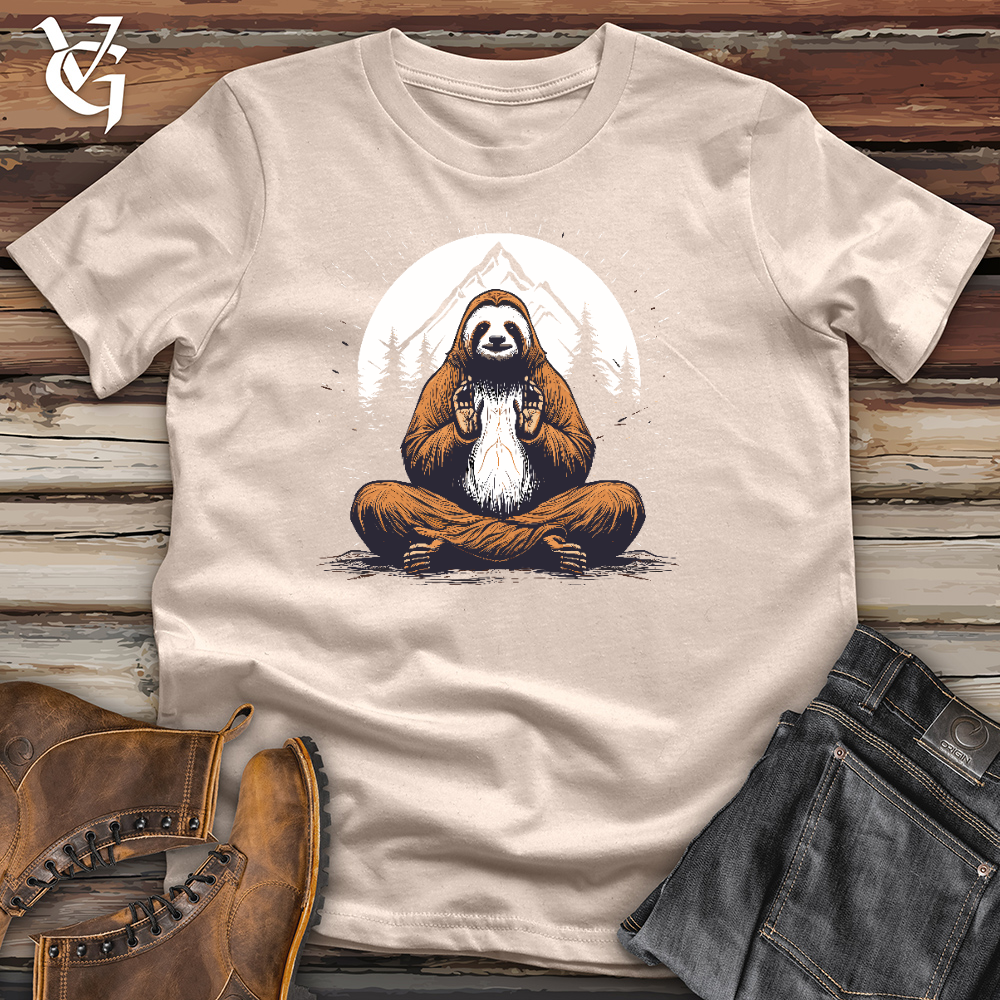 Viking Goods Sloth Doing Yoga Cotton Tee Tan / L