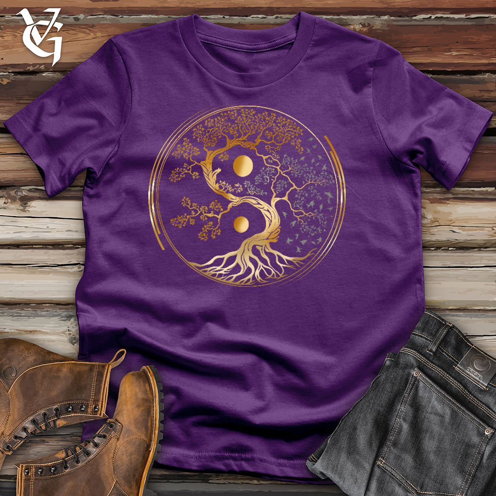 Viking Goods Tree Of Life Yin Yang Cotton Tee Team Purple / L