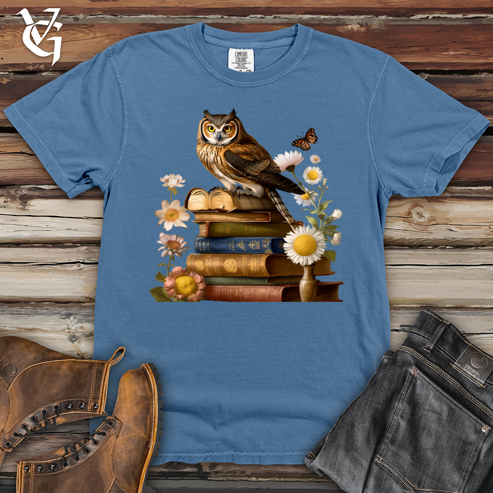 Viking Goods Owl Wisdom Heavy Cotton Comfort Colors Tee Washed Denim / L