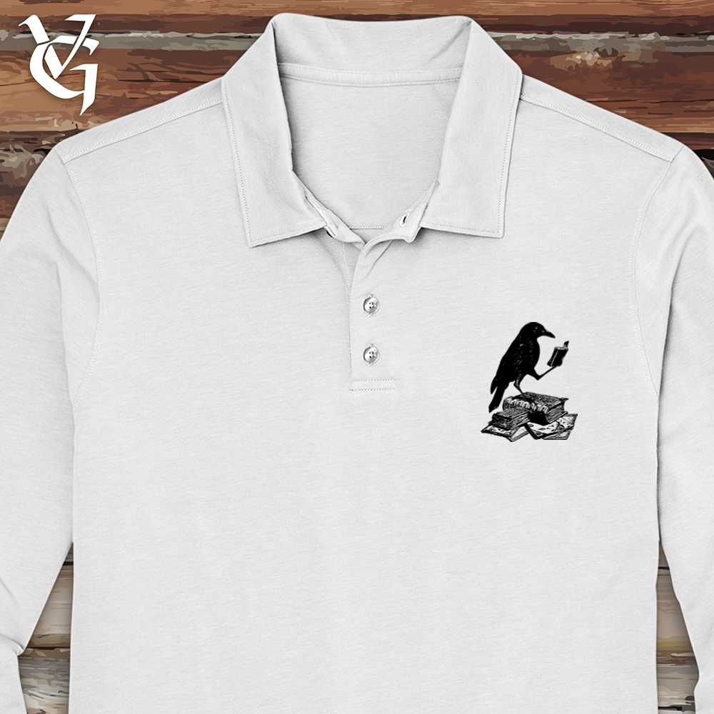 Viking Goods A Little Light Reading Long Sleeve Polo White / L