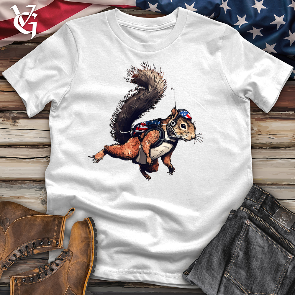 Viking Goods American Skydiving Squirrel Cotton Tee White / L