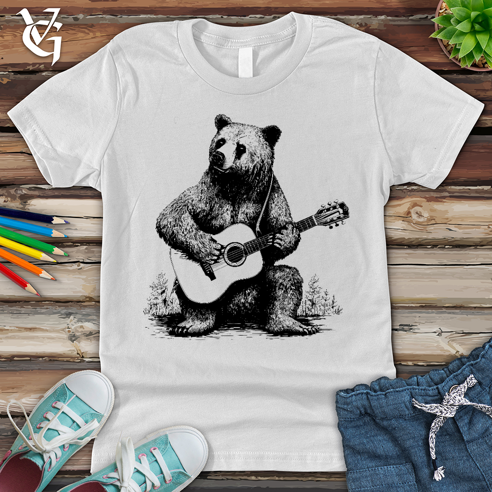 Viking Goods Bear Guitarist Youth Tee White / L