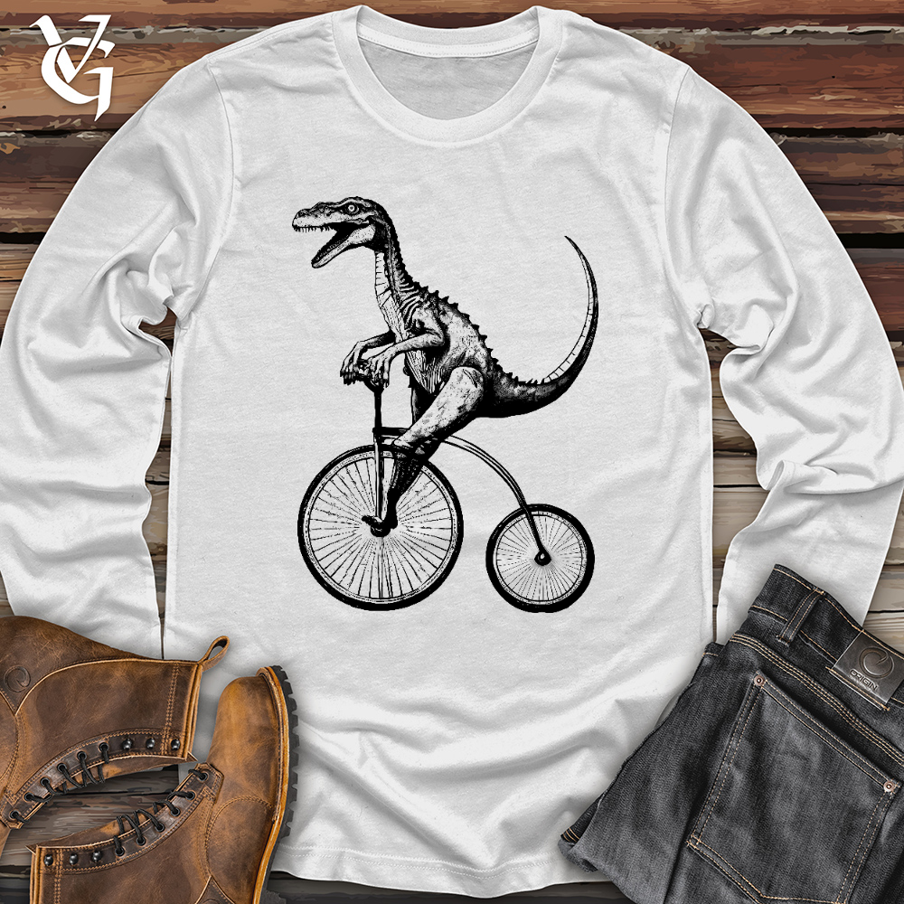 Viking Goods Dinosaur Cyclist Long Sleeve White / L