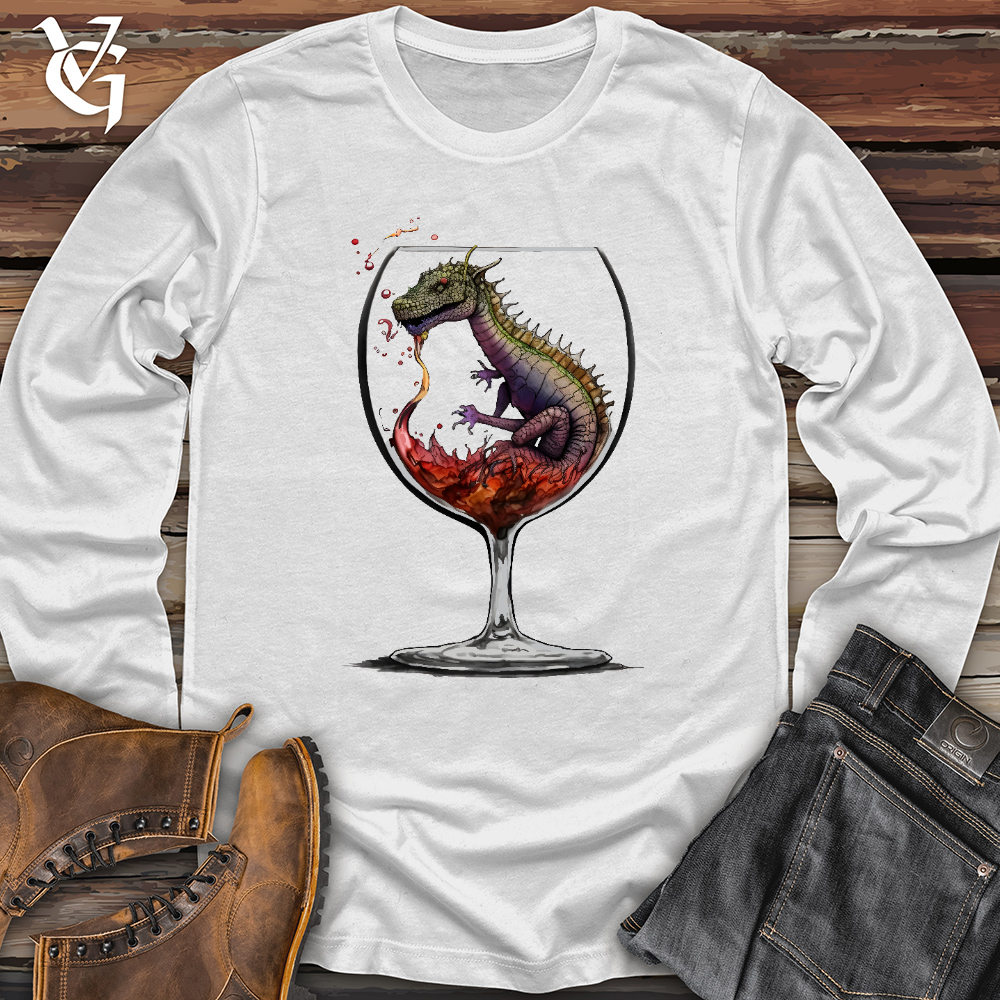 Viking Goods Dragons Drink Long Sleeve White / L