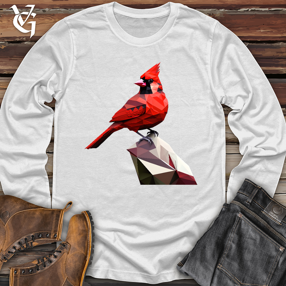 Viking Goods Geometric Cardinal Bird Long Sleeve White / L