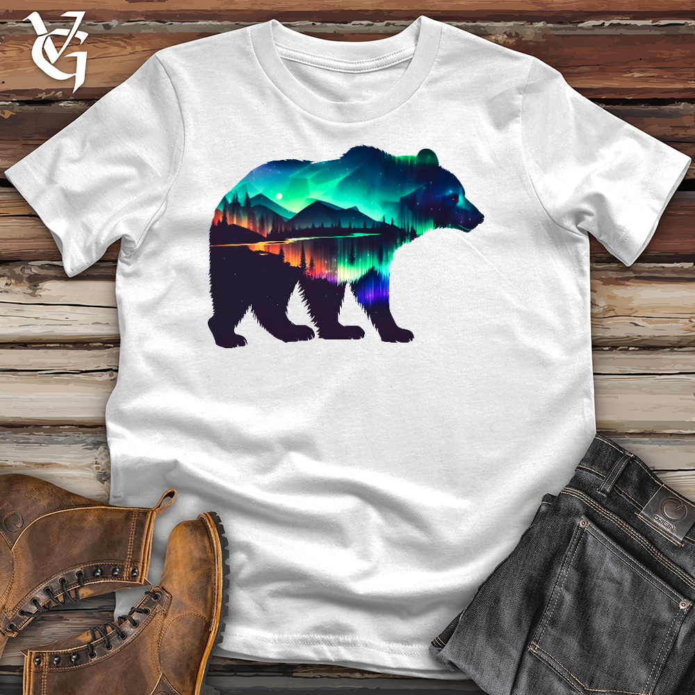 Viking Goods Northern Lights Bear Cotton Tee White / L