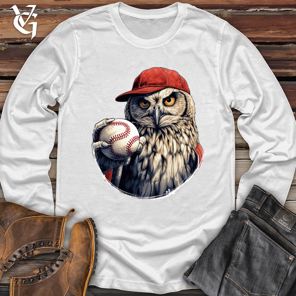 Viking Goods Owl Baseball Pitcher Softstyle Long Sleeve White / L