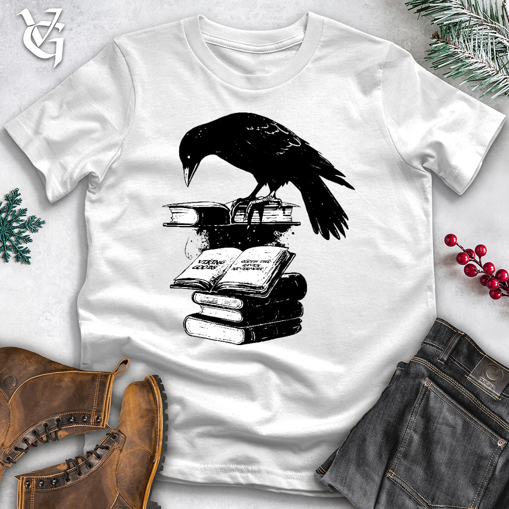 Viking Goods Raven Reading Fanatic Cotton Tee White / L