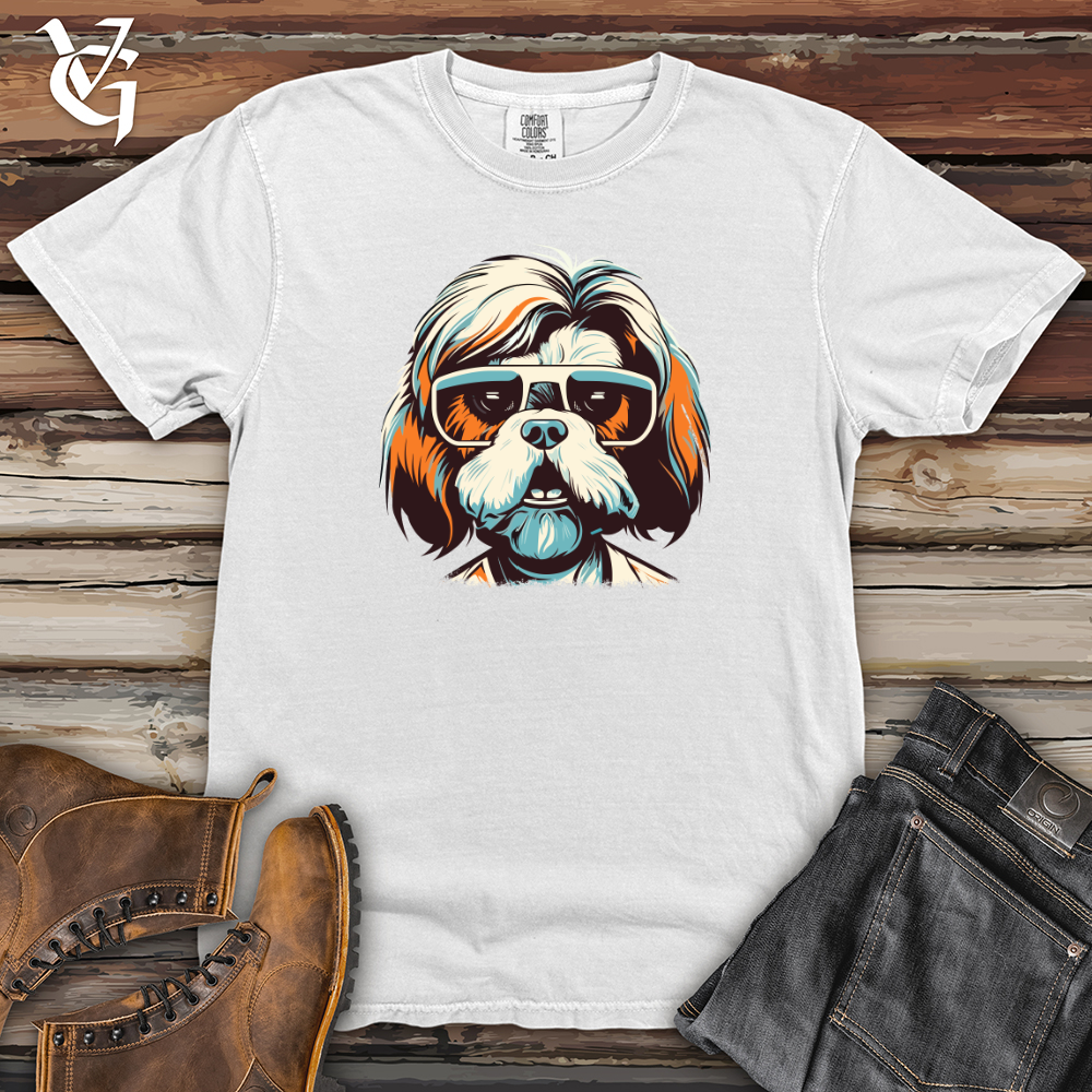 Viking Goods Shih Tzu Stylish Spectacles Heavy Cotton Comfort Colors Tee White / L