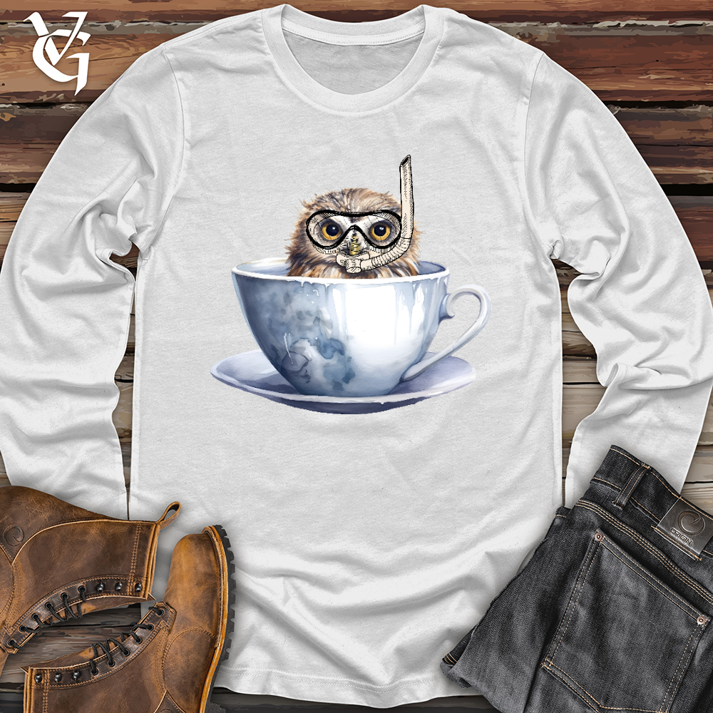 Viking Goods Snorkeling Owl Long Sleeve White / L