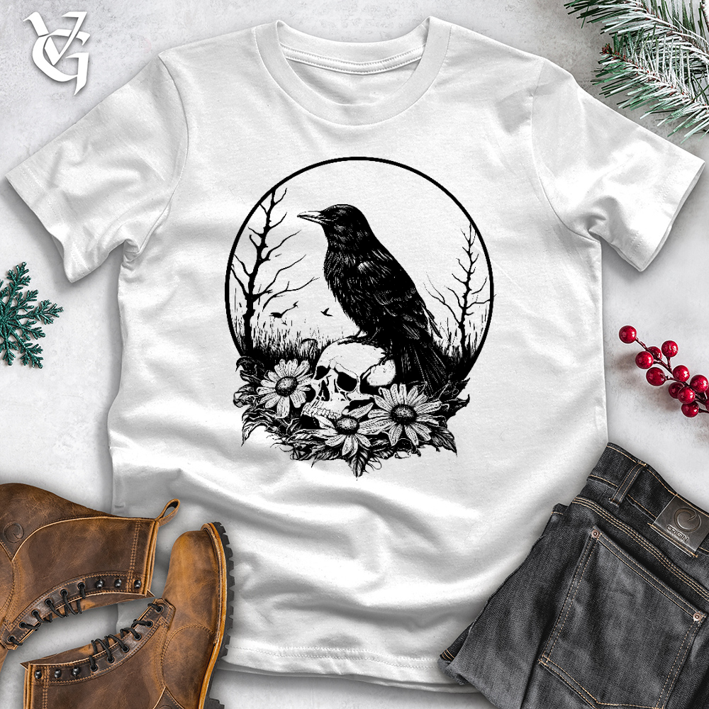 Viking Goods Sunflower Graveyard Raven Cotton Tee White / L