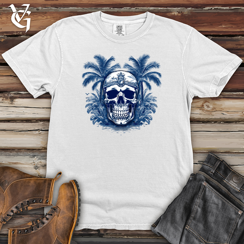 Viking Goods Tattered Captain's Skull Heavy Cotton Comfort Colors Tee White / L