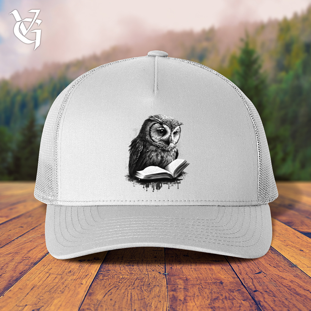 Viking Goods Owl Reading Book Trucker Cap White