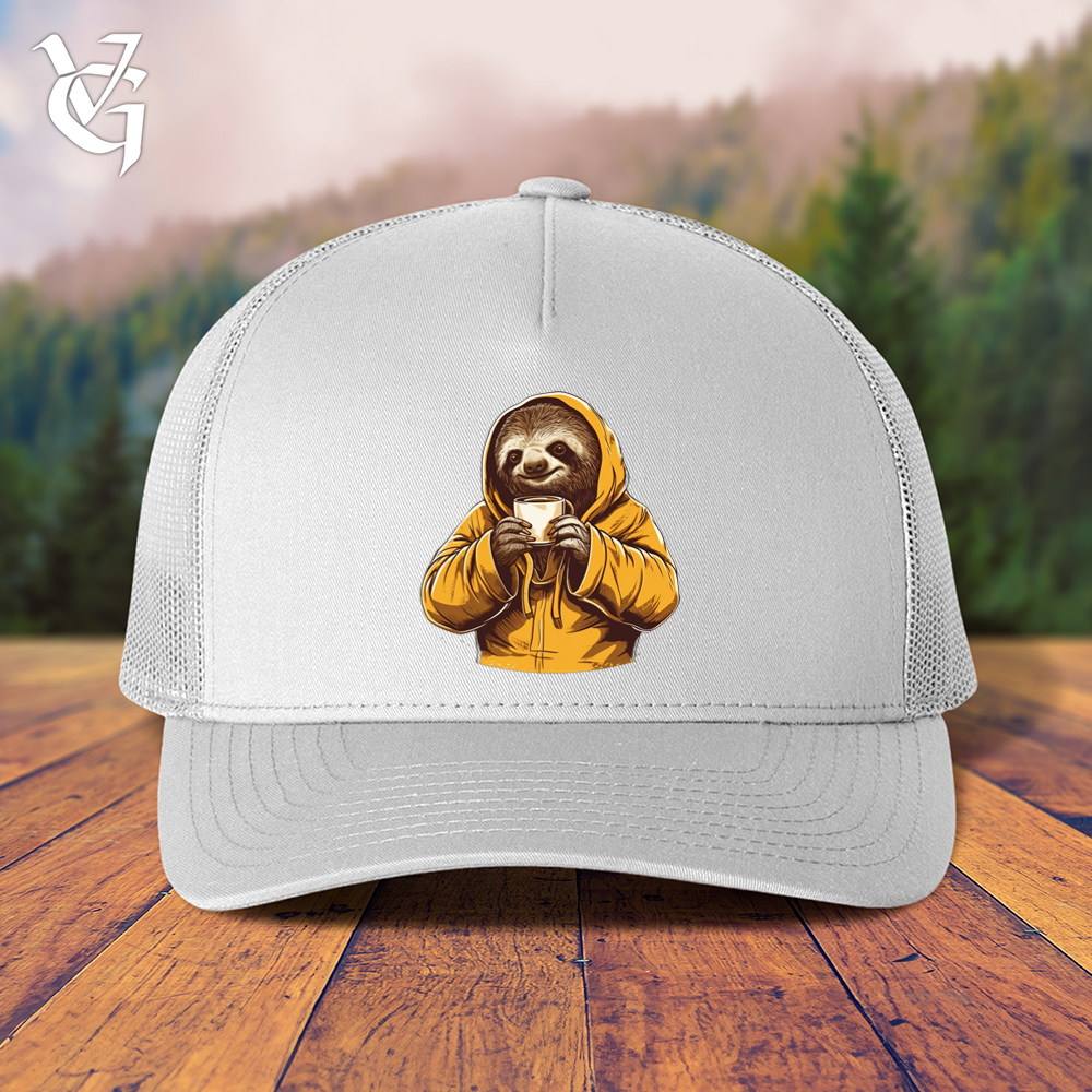 Viking Goods Sloth Coffee Trucker Cap White
