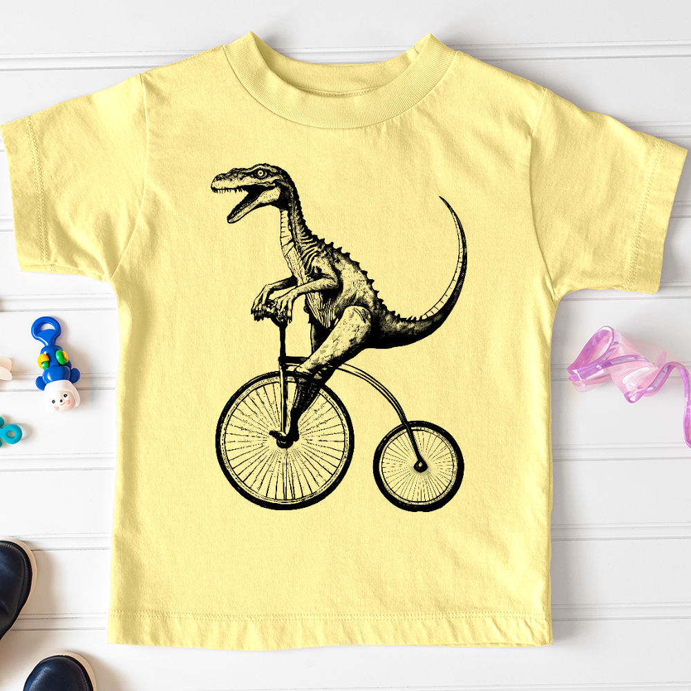 Viking Goods Dinosaur Cyclist Toddler Tee Yellow / 2T