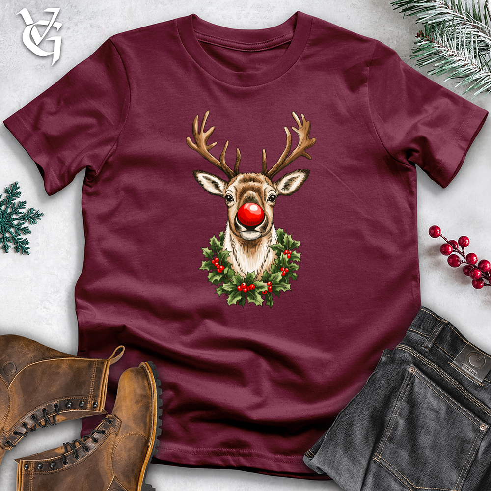 Holiday Reindeer with Holly Wreath Tee