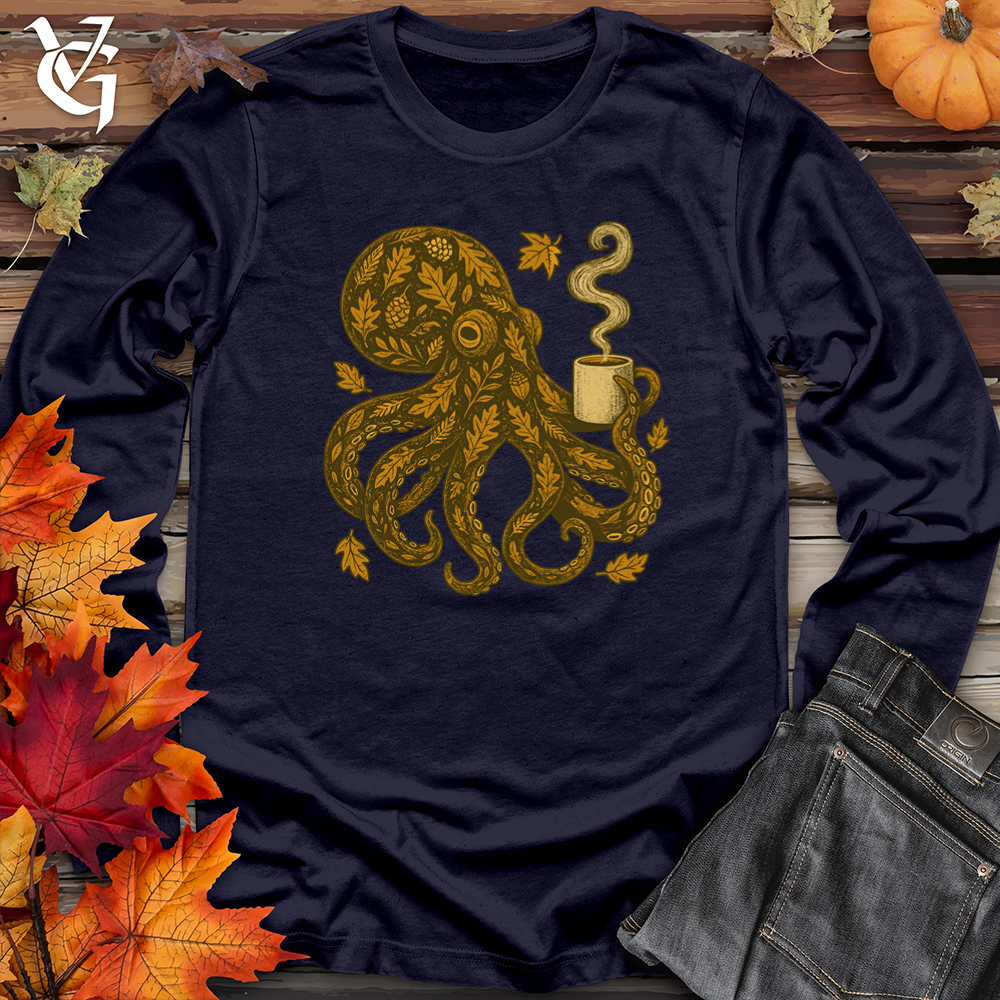 Octopus Fall Pattern Long Sleeve Tee