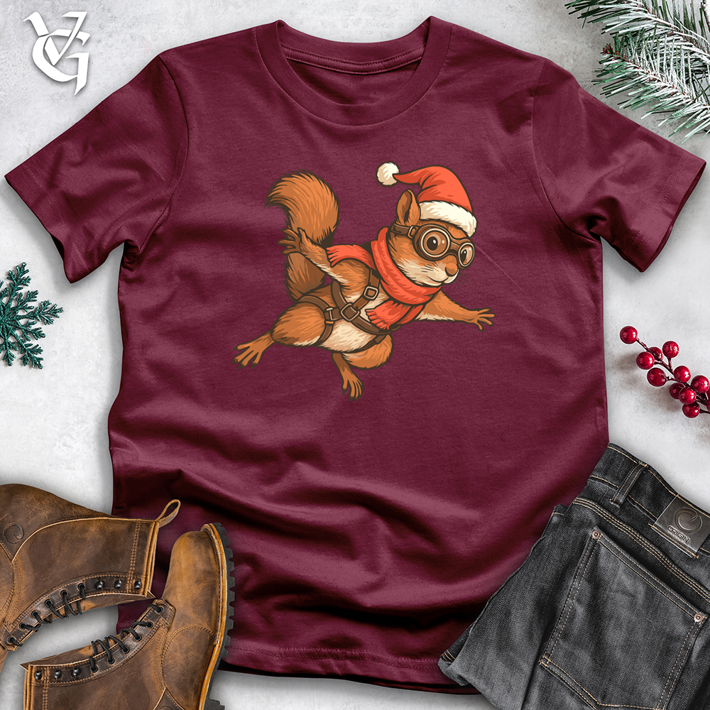 Christmas Skydiving Squirrel Tee
