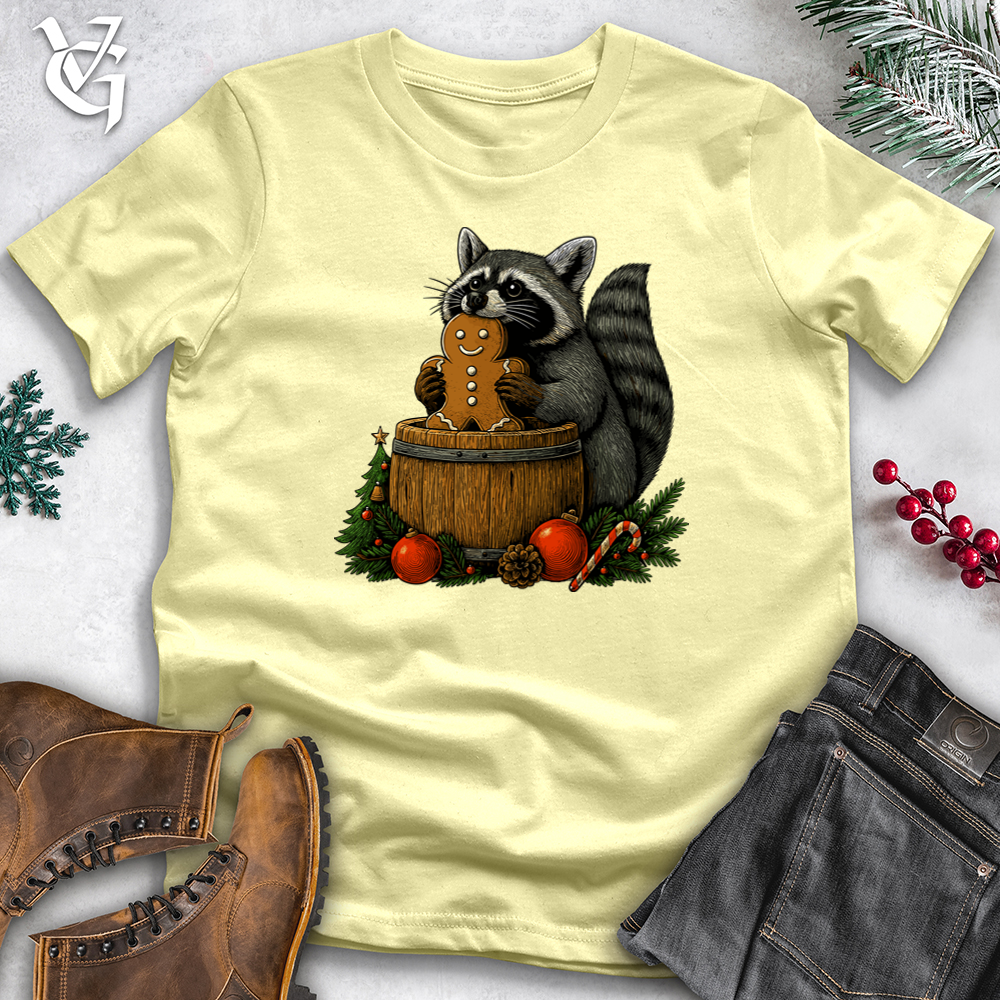 Raccoon Eating Christmas Cookie Tee