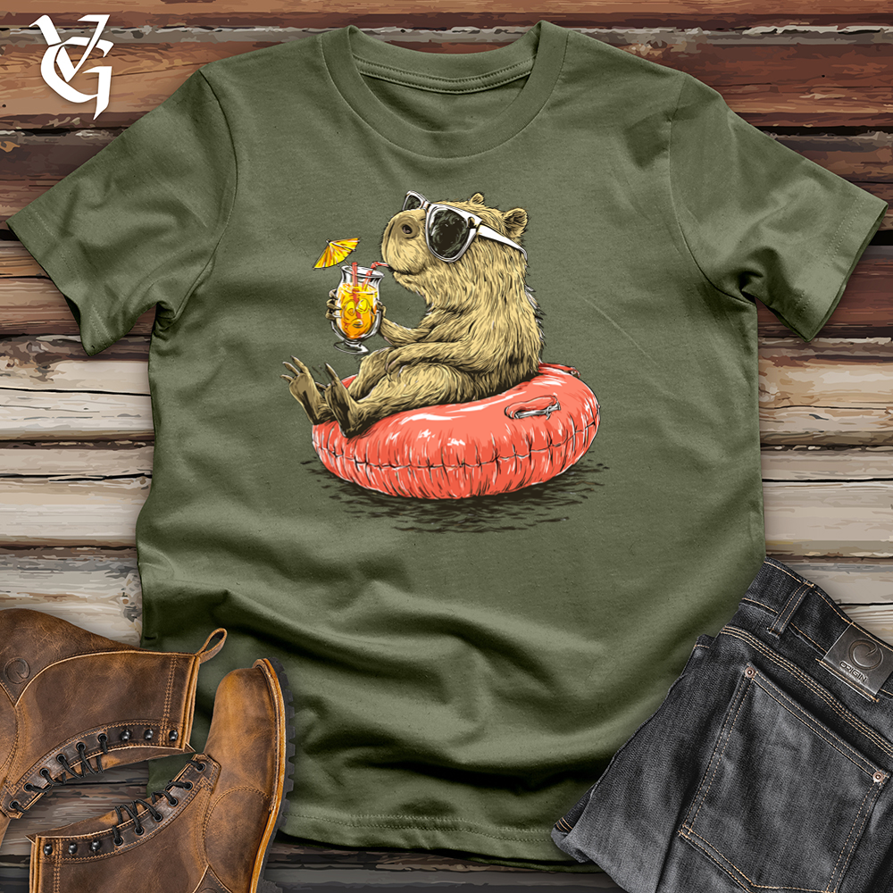 Capybara Lounging Poolside Softstyle Tee