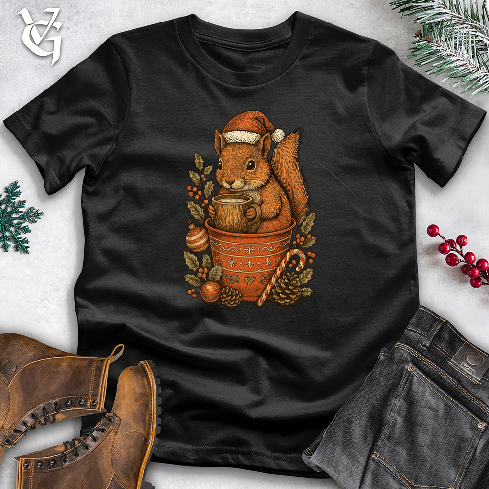 Cozy Christmas Squirrel Softstyle Tee