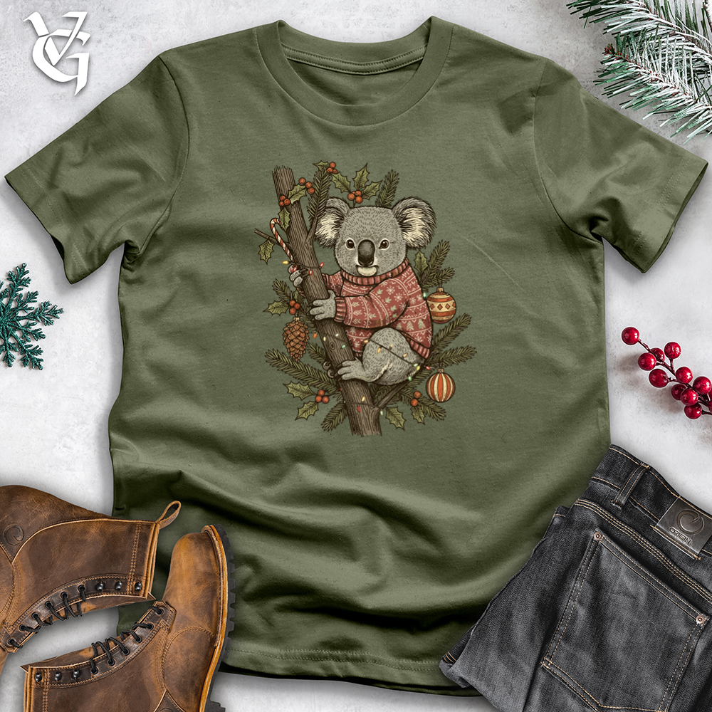 Koala With Christmas Tree Softstyle Tee